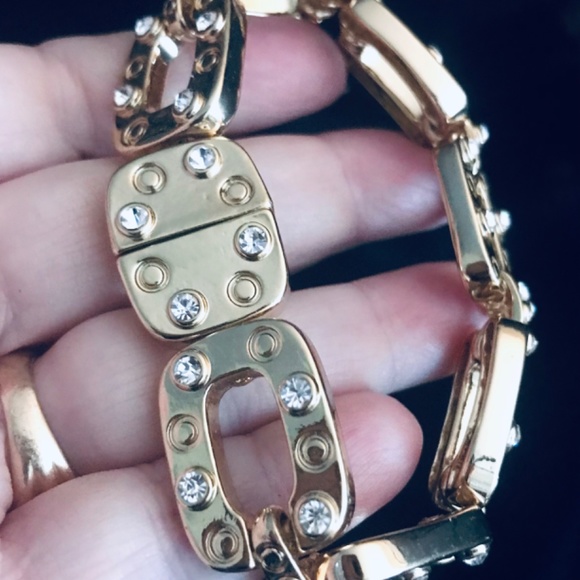 18 KT GOLD PLATED BRACELET Exquisite Luxury Designer STUNNING!  NEW CONDITION - Picture 6 of 16